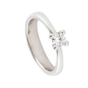 Anello in oro bianco con diamante ct 0.40 mis 15