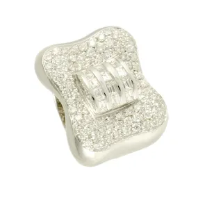 ANELLO PAVE' IN ORO BIANCO E DIAMANTI CT 1,76 MISURA 13