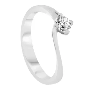 Anello solitario in oro bianco con diamante 0,25 ct mis 14
