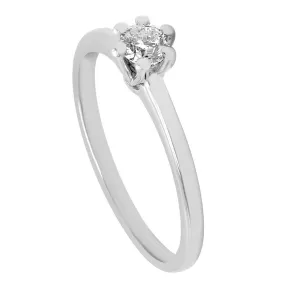 Anello solitario in oro bianco con diamante mis 14
