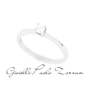 Anello Solitario in Oro Bianco e Diamante ct. 0.18 ref. AN2105