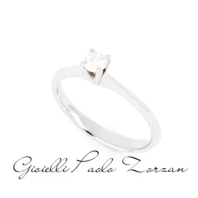 Anello Solitario in Oro Bianco e Diamante ct. 0.23 ref. AN2104