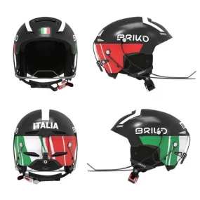 BRIKO SLALOM EPP ITALIA Shiny Black/White casco sci gara con mentoniera