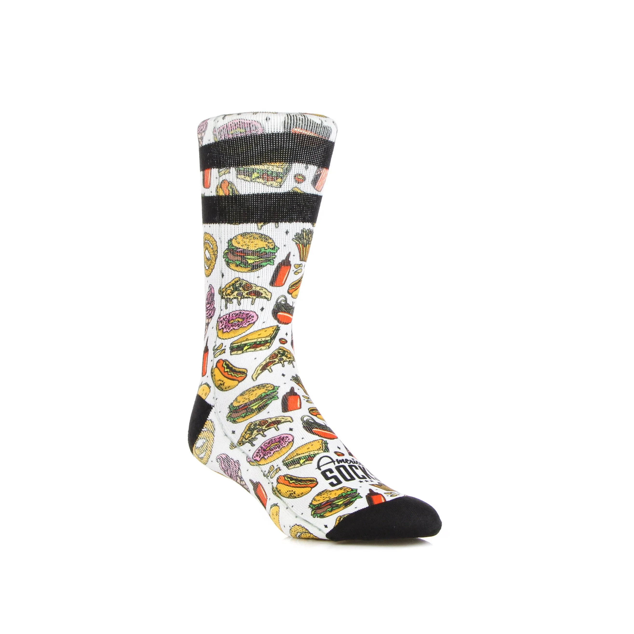 Calza Media Uomo Signature Junk Food White/multi