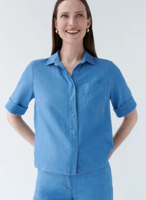  CAROLL   CARRIS - Camicia collo classico in jeans | Blu
