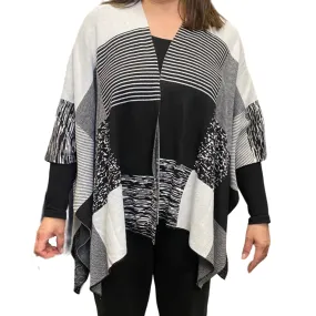Censured scialle con maniche da donna WW2175 T TPW1 0190 bianco-nera