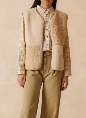  INDI & COLD   Giacca scollo tondo in sherpa | Bianco