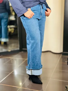 Jeans baggy con risvolto 056