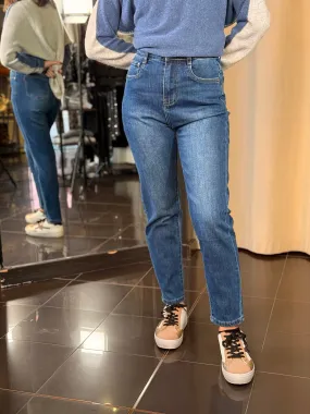 Jeans Slim vita alta blu 174