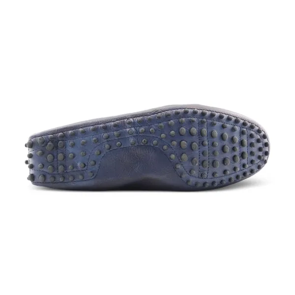 Mocassini in pelle blu