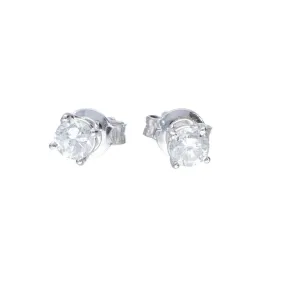 Orecchini punto luce in oro bianco con diamanti 0.68 ct