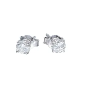 Orecchini punto luce in oro bianco con diamanti 0.70 ct