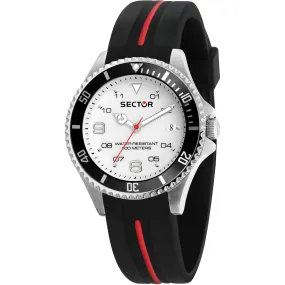 Orologio Solo Tempo Sector 230 Quadrante BIANCO e Cinturino Silicone NERO R3251161040