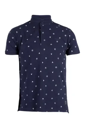 Polo uomo in cotone piquet collo coreana